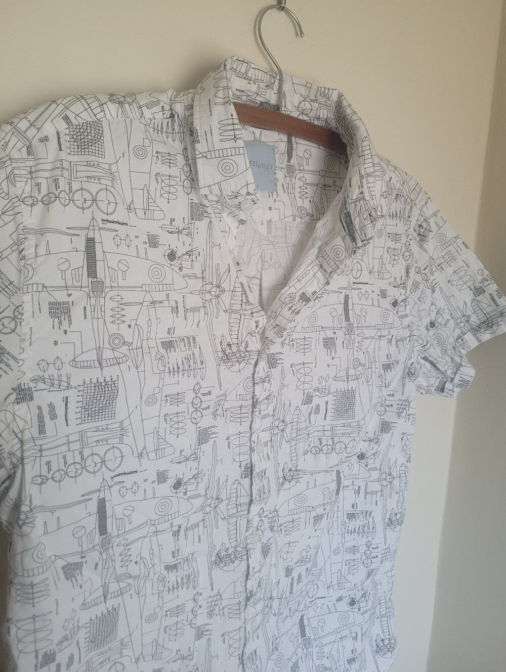 Airplane Themed Short Sleve Button Down